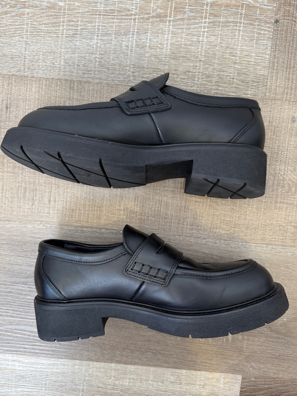 COS Size US 10 / EU 40 Chunky Leather Black Penny Loafers - Picture 5 of 8